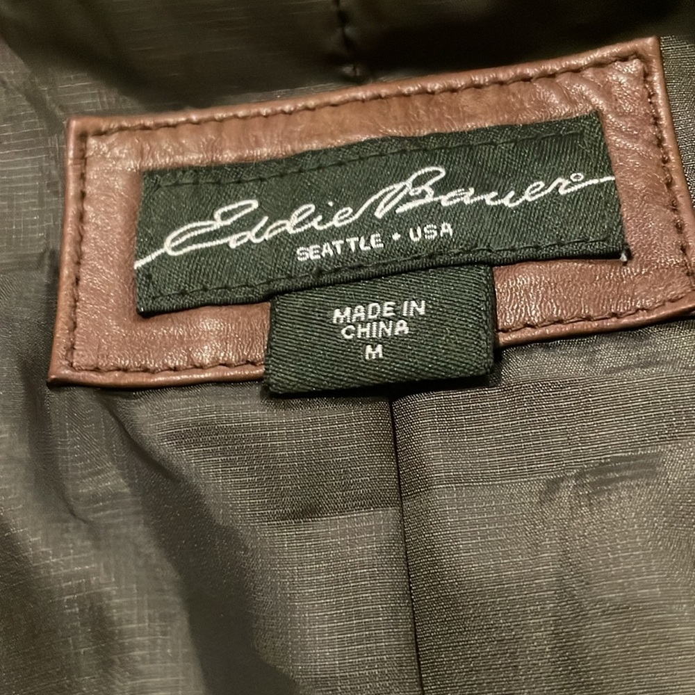 Eddie Bauer Brown Leather Jacket for Women - Picture 3 of 5